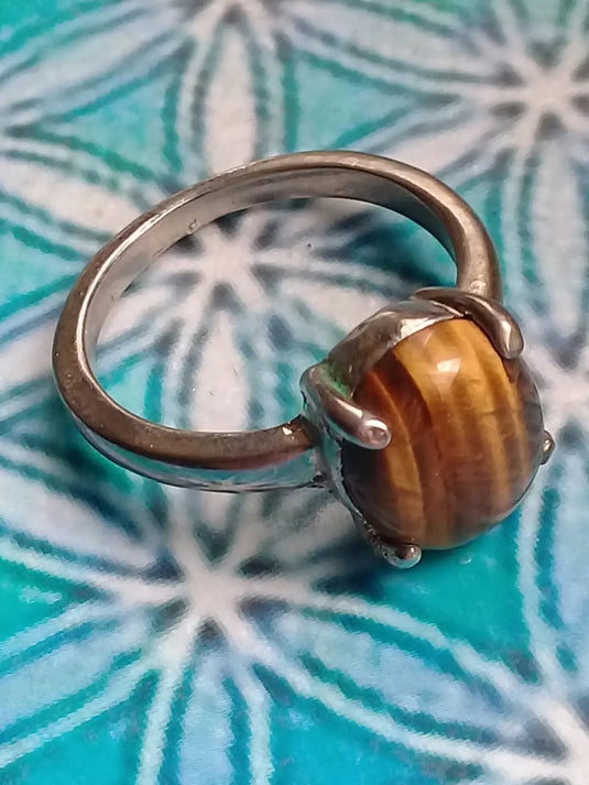Bague en œil de tigre taille 18 Grade A ++++ Bague œil de tigre taille 18