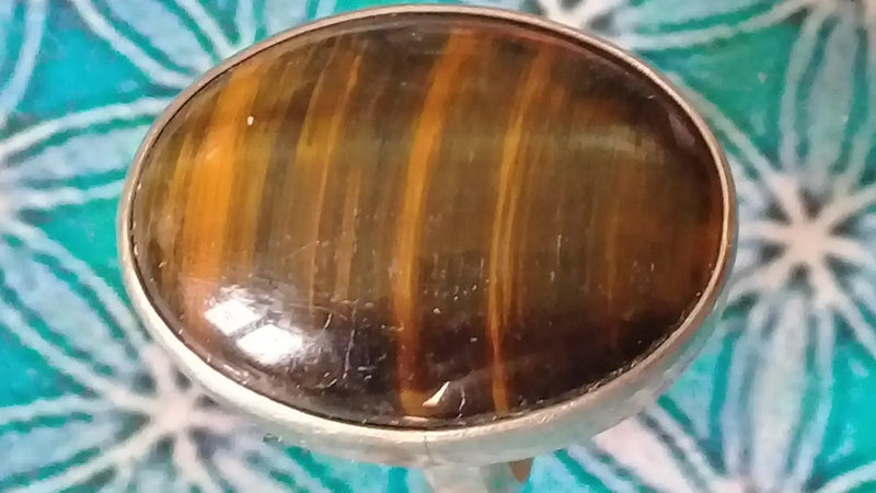 Load image into Gallery viewer, Bague Œil de tigre / Œil de faucon Grade A ++++ taille 20 réglable Bague Œil de tigre / Œil de faucon
