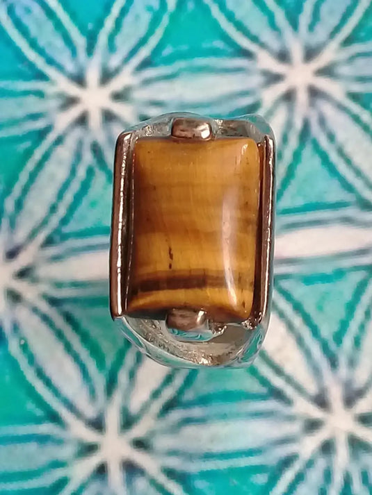 Bague Œil de tigre taille 16 Grade A ++++ Bague œil de tigre taille 16