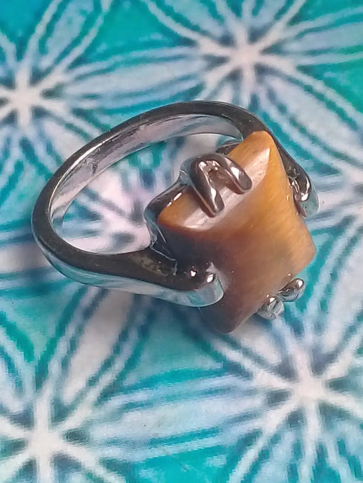 Bague Œil de tigre taille 16 Grade A ++++ Bague œil de tigre taille 16