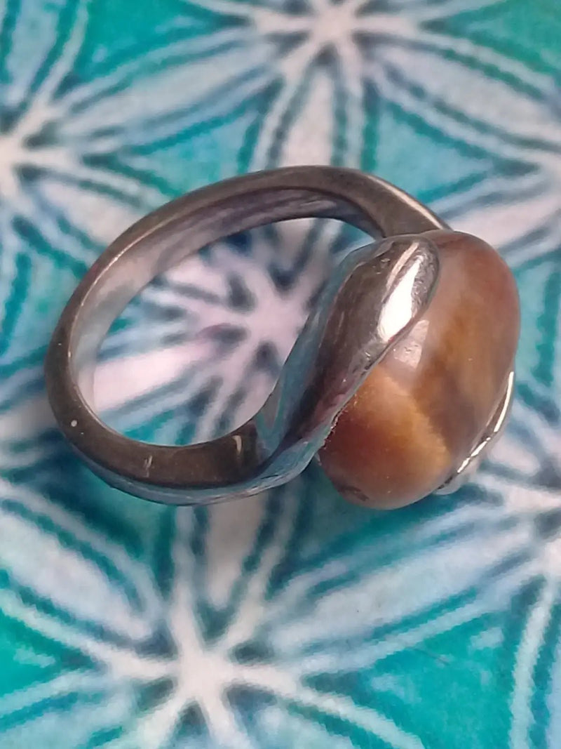 Load image into Gallery viewer, Bague Œil de tigre taille 16 Grade A ++++ Bague œil de tigre taille 16
