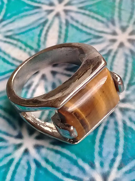 Bague Œil de tigre taille 16 Grade A ++++ Bague œil de tigre taille 16