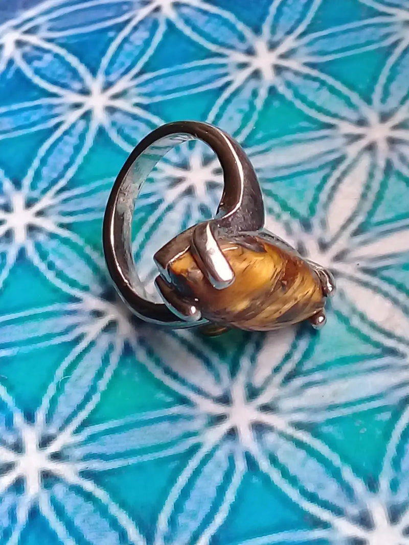 Load image into Gallery viewer, Bague œil de tigre taille 16 Grade A ++++ Bague œil de tigre taille 16
