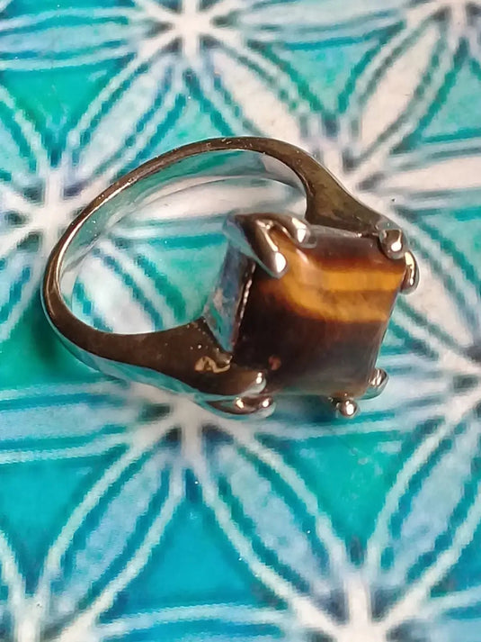 Bague Œil de tigre taille 17 Grade A ++++ Bague œil de tigre taille 17