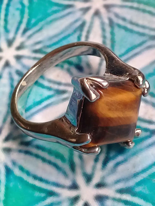 Bague Œil de tigre taille 17 Grade A ++++ Bague œil de tigre taille 17