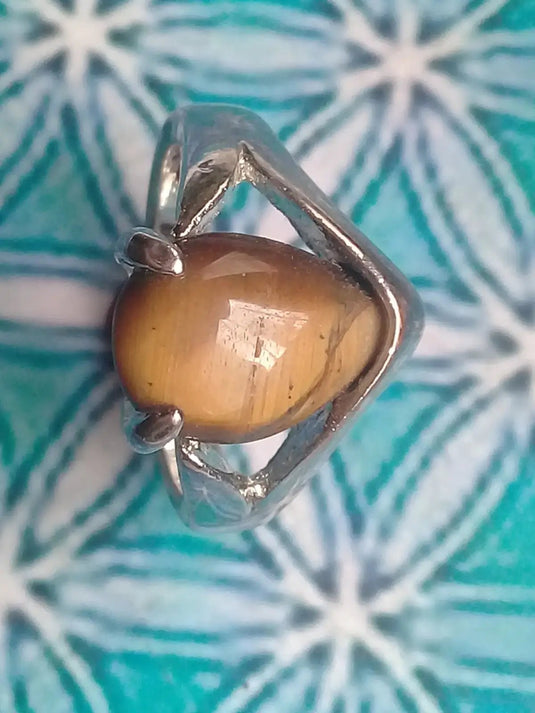 Bague Œil de tigre taille Grade A ++++ Bague œil de tigre taille 18