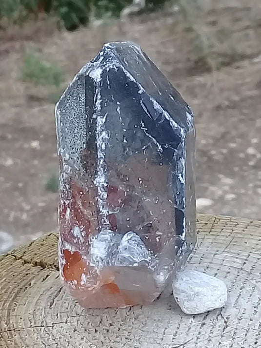 Baryte fumée et rouge cristallisée pointe brute Grade A ++++ Baryte fumée et rouge cristallisée pointe brute