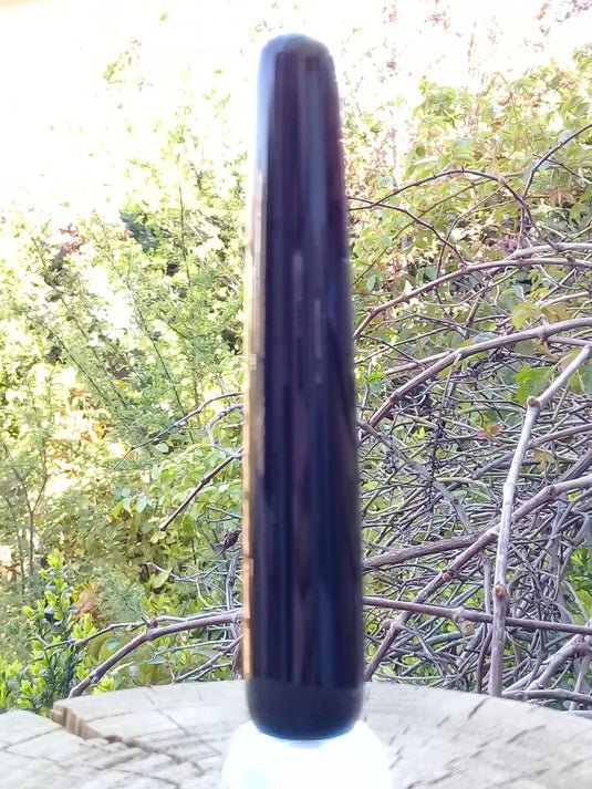 Bâton de massage acupression en Obsidienne du Mexique Grade A ++++ Bâton de massage en Obsidienne noir du Mexique