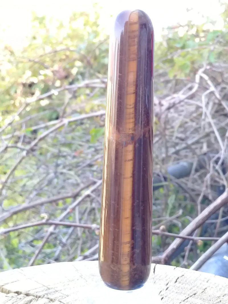 Chargez l&#39;image dans la visionneuse de la galerie, Bâton de massage acupression en Œil de tigre du Brésil Grade A ++++ Bâton de massage en Œil de tigre
