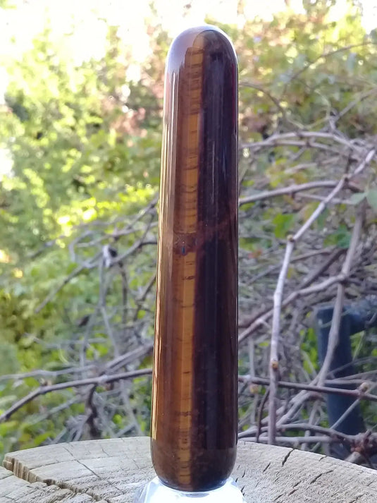 Bâton de massage acupression en Œil de tigre du Brésil Grade A ++++ Bâton de massage en Œil de tigre