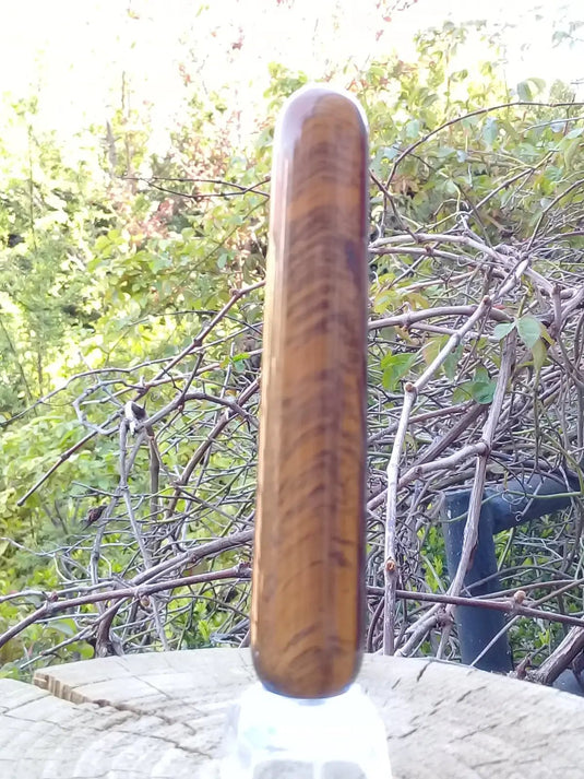 Bâton de massage acupression en Œil de tigre du Brésil Grade A ++++ Bâton de massage en Œil de tigre