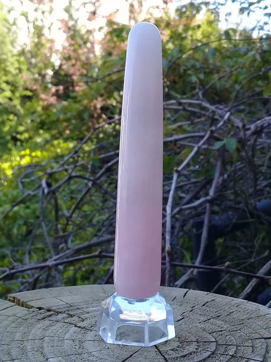 Bâton de massage acupression en Quartz rose du Brésil Grade A ++++ Bâton de massage en quartz rose du Brésil