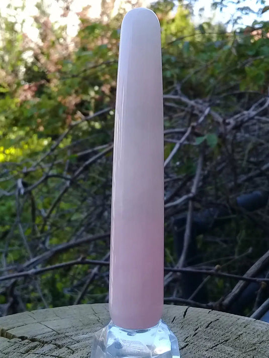 Bâton de massage acupression en Quartz rose du Brésil Grade A ++++ Bâton de massage en quartz rose du Brésil