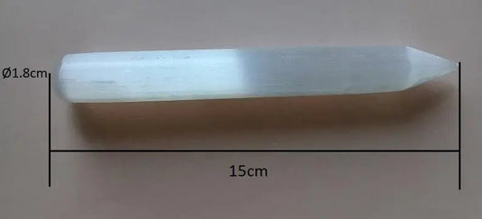 Bâton pointe de massage en Sélénite blanche du Maroc Grade A++++ Bâton pointe de massage en Sélénite blanche du Maroc