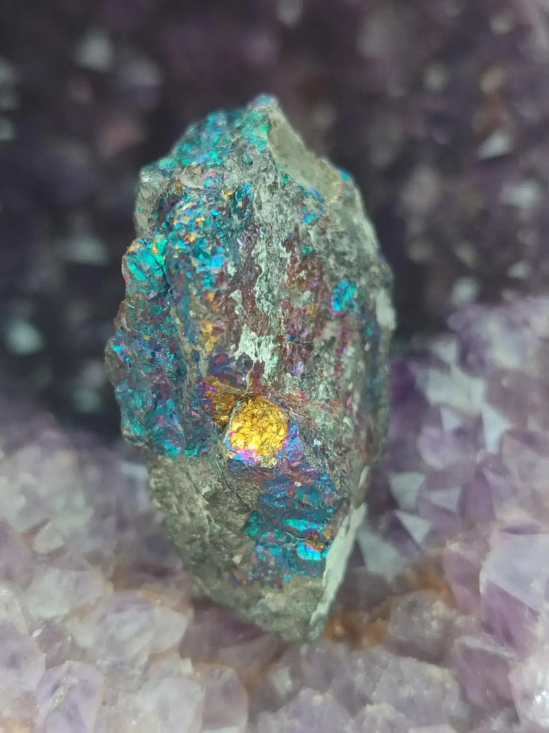 Chargez l&#39;image dans la visionneuse de la galerie, Bornite de Butte Montana - Pierre brute - Grade Prémium - Pierre de Transformation Bornite iridescente du Montana
