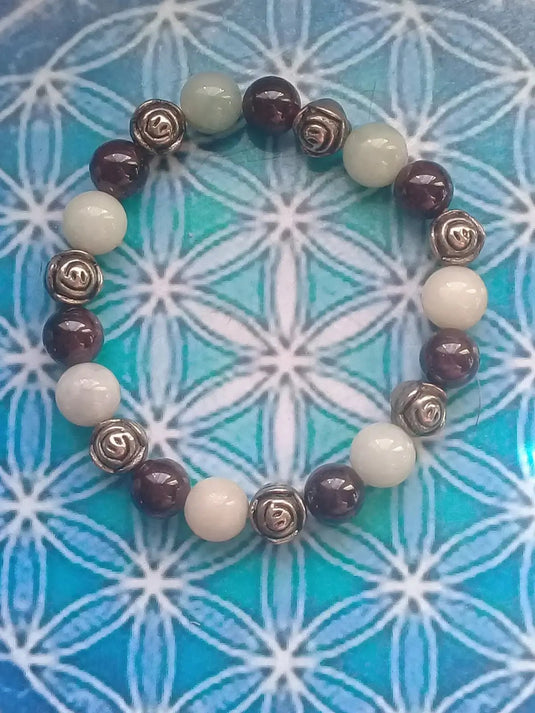 Bracelet Grenat-Jade de Birmanie Bracelet Grenat-Jade de Birmanie