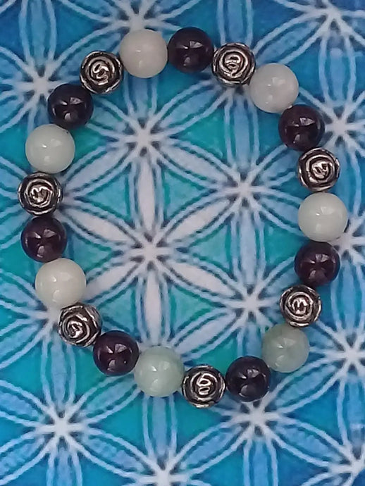 Bracelet Grenat-Jade de Birmanie Bracelet Grenat-Jade de Birmanie