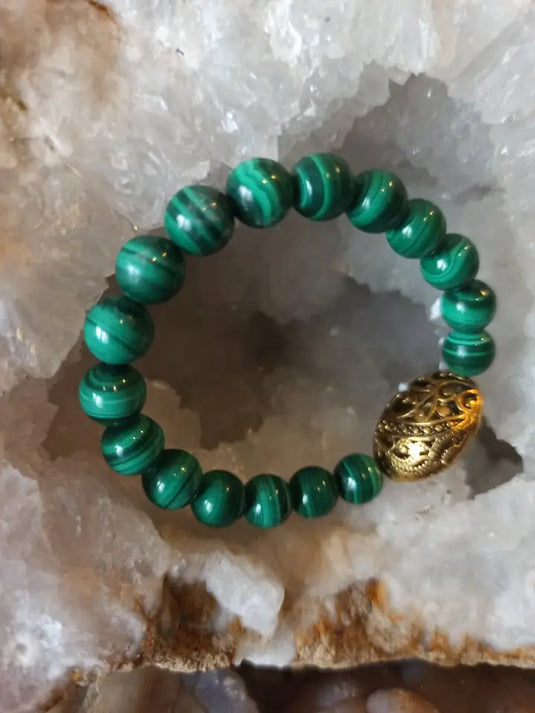 Bracelet Malachite en perles minérales naturelles et authentiques Bracelet malachite Dans la besace du p'tit Poucet   