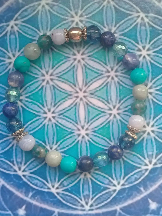 Bracelet model ’Grand bleu’ véritable perles minérales Bracelet model ’Grand bleu’