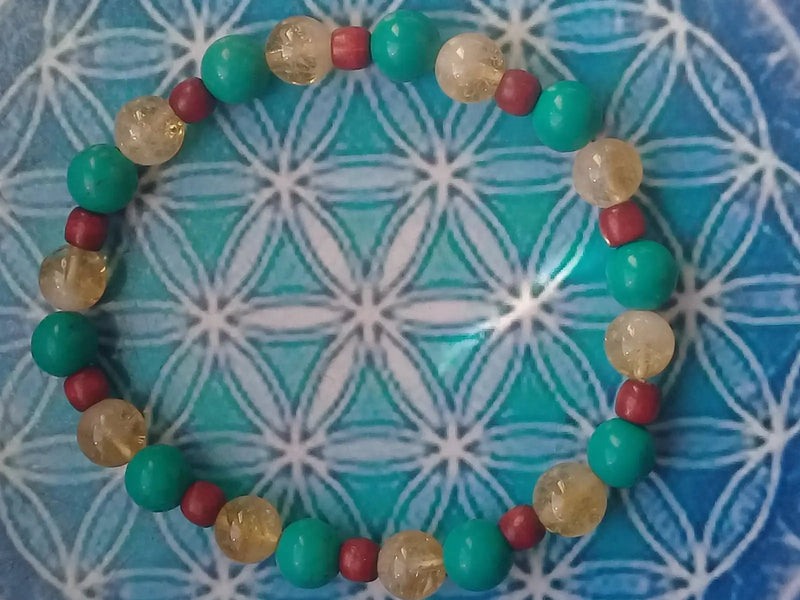 Chargez l&#39;image dans la visionneuse de la galerie, Bracelet Turquoise du Tibet-Citrine naturelle Bracelet Turquoise du Tibet-Citrine naturelle
