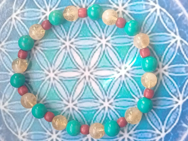 Chargez l&#39;image dans la visionneuse de la galerie, Bracelet Turquoise du Tibet-Citrine naturelle Bracelet Turquoise du Tibet-Citrine naturelle
