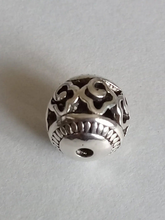 Breloque perle métal couleur Argent Diamètre 12mm Prix perle à l’unité Diamètre 12mm Perles breloque métal argenté 12mm