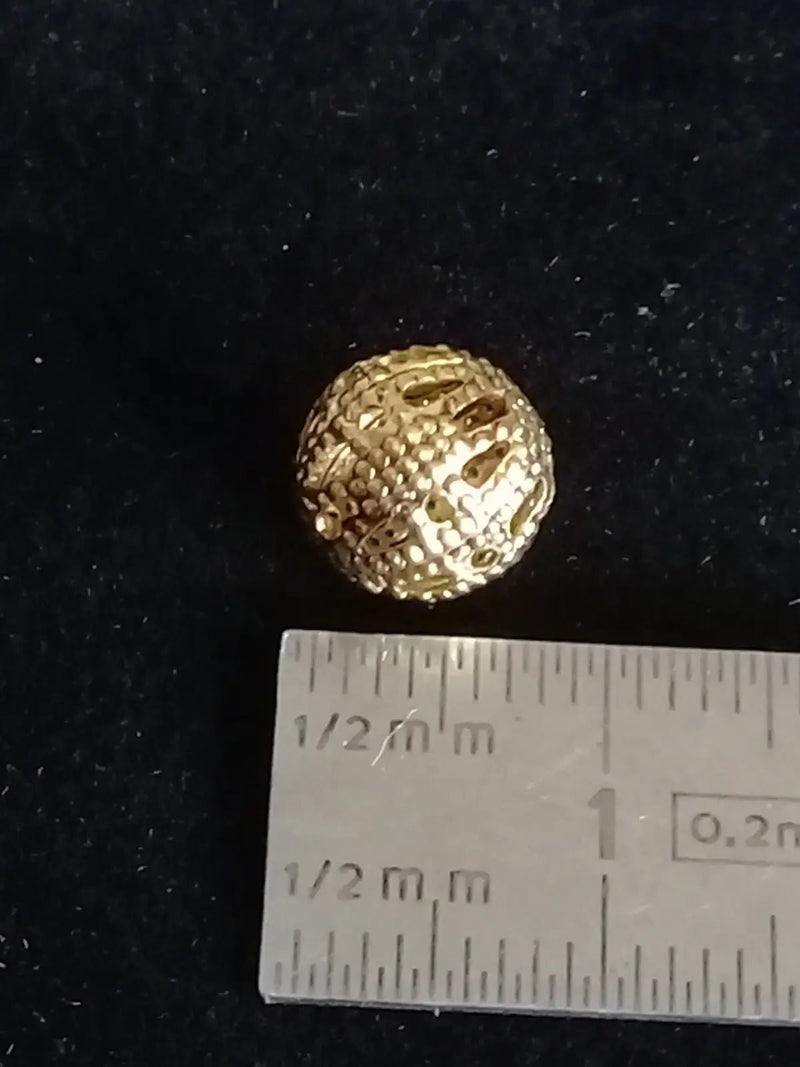 Chargez l'image dans la visionneuse de la galerie, Breloque perle métal couleur Or Diam: 8mm Prix perle à l’unité Breloque perle métal couleur Or Diam: 8mm
