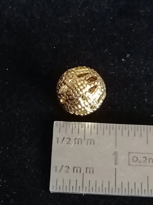 Breloque perle métal couleur Or Diam: 8mm Prix perle à l’unité Breloque perle métal couleur Or Diam: 8mm