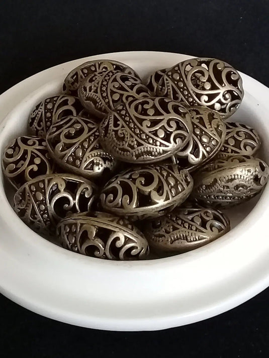 Breloque perle ovale Divers coloris 22mm X 18mm X 12mm Prix perle à l’unité Bronze ancien Perles breloque ovale Divers coloris