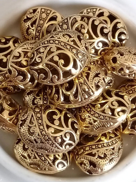 Breloque perle ovale Divers coloris 22mm X 18mm X 12mm Prix perle à l’unité Or Perles breloque ovale Divers coloris