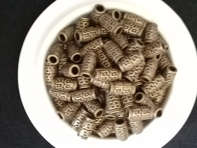 Load image into Gallery viewer, Breloque perle tube couleur Bronze ancien 12mm X 7mm Prix perle à l’unité Diamètre 7mm Perles tube couleur Bronze ancien
