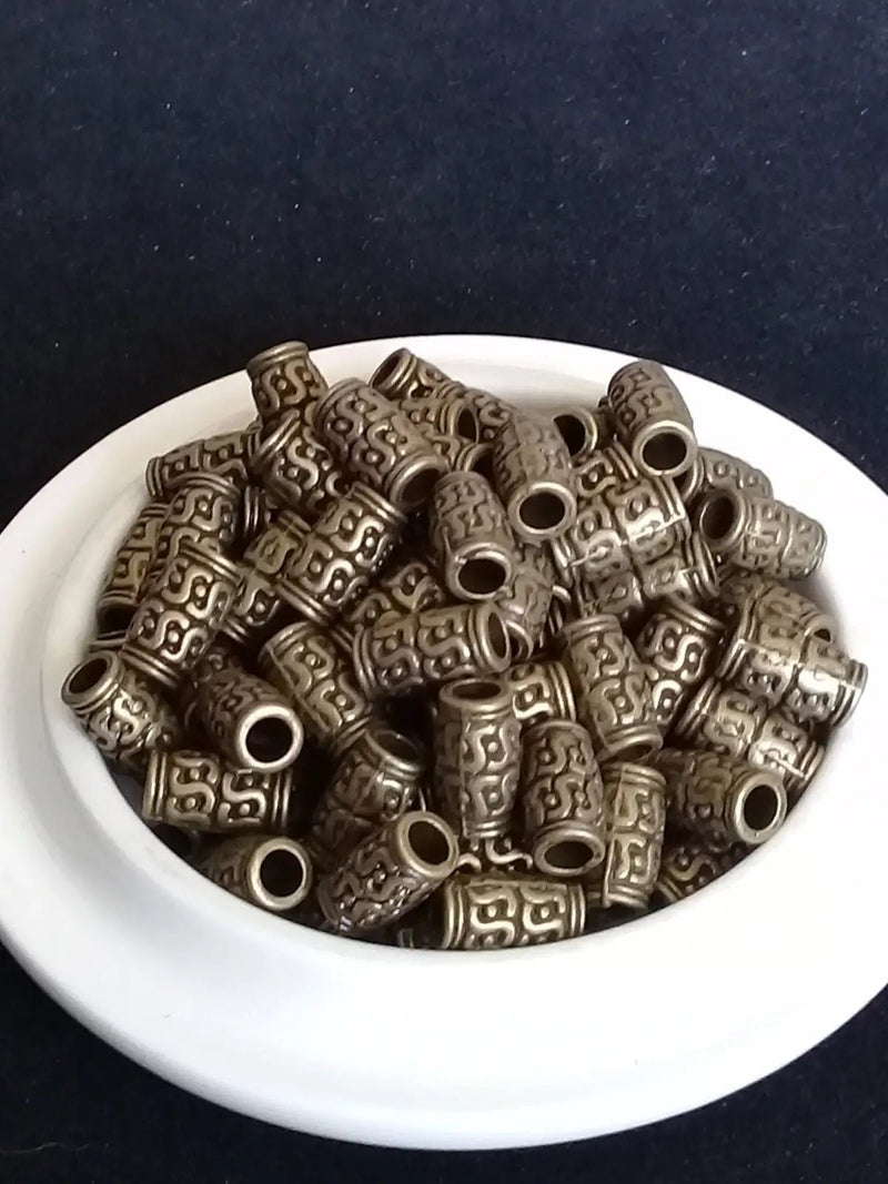 Load image into Gallery viewer, Breloque perle tube couleur Bronze ancien 12mm X 7mm Prix perle à l’unité Diamètre 7mm Perles tube couleur Bronze ancien
