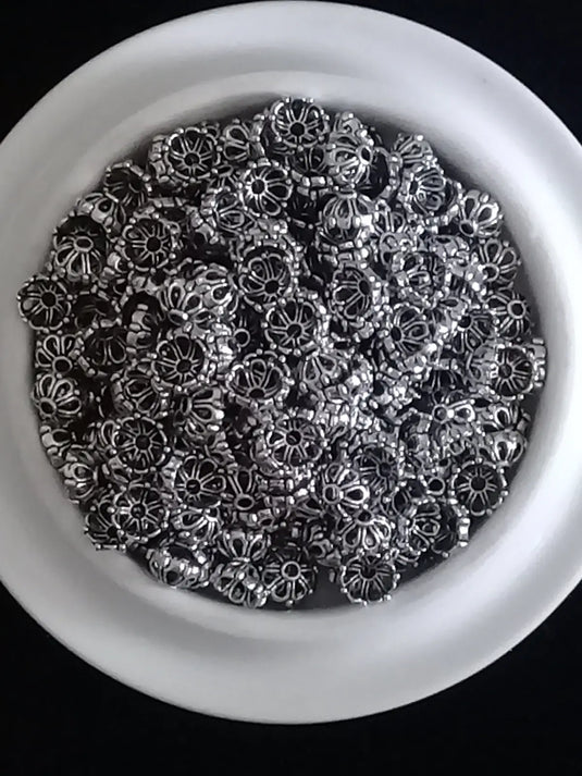 Breloques séparatifs perles couleur argent Diam: 6mm Prix à l’unité Breloques séparatifs couleur Argent Diam: 6mm