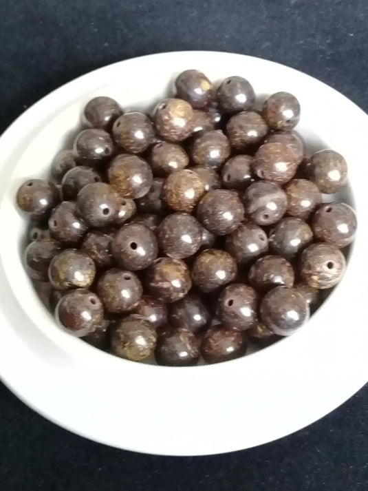 Bronzite de Birmanie perle Grade A++++ Prix perle à l’unité Diamètre 8mm Bronzite de Birmanie perles 8mm