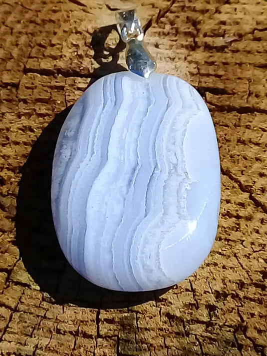 Calcédoine bleue pendentif Grade A ++++ Calcédoine bleue pendentif