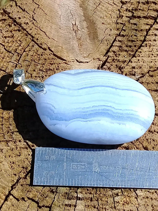 Calcédoine bleue pendentif Grade A ++++ Calcédoine bleue pendentif