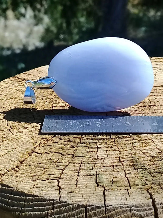 Calcédoine bleue pendentif Grade A ++++ Calcédoine bleue pendentif