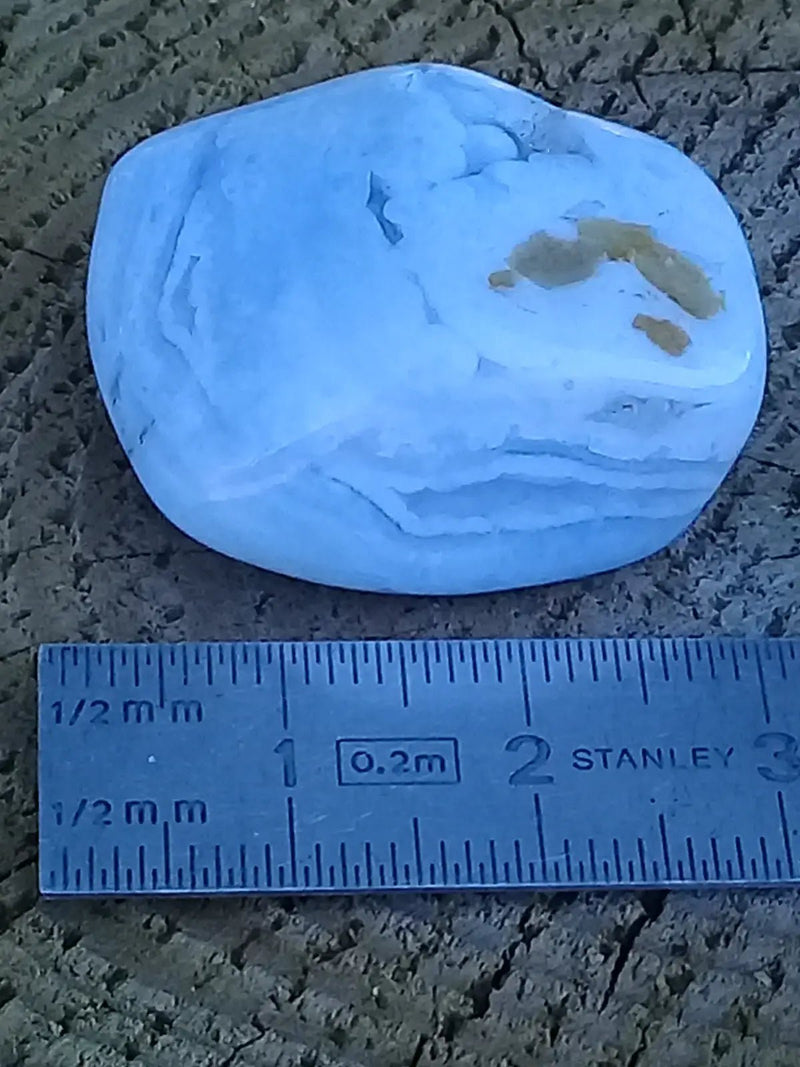 Chargez l&#39;image dans la visionneuse de la galerie, Calcédoine bleue pierre roulée Grade A +++ Calcédoine bleue pierre roulée
