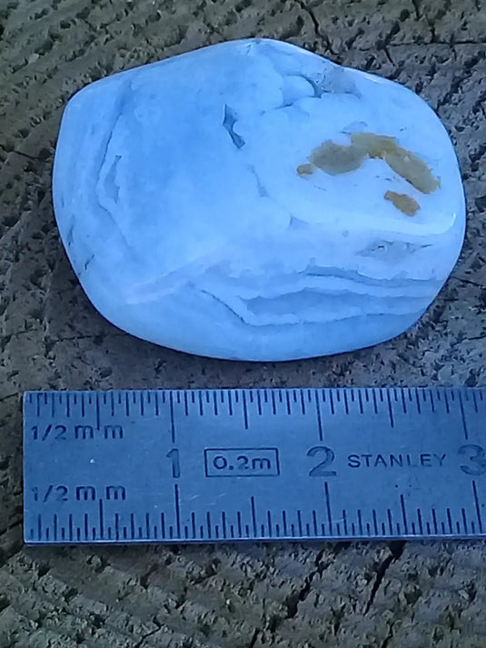 Calcédoine bleue pierre roulée Grade A +++ Calcédoine bleue pierre roulée