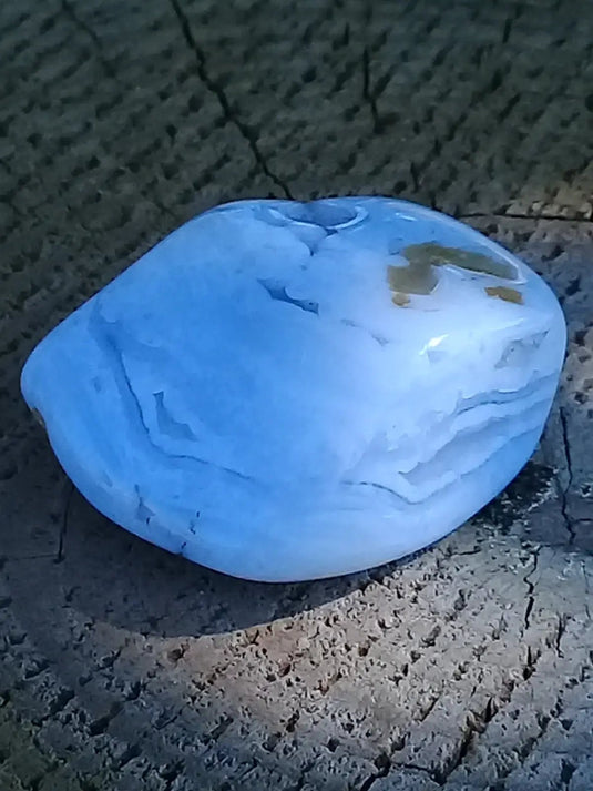 Calcédoine bleue pierre roulée Grade A +++ Calcédoine bleue pierre roulée