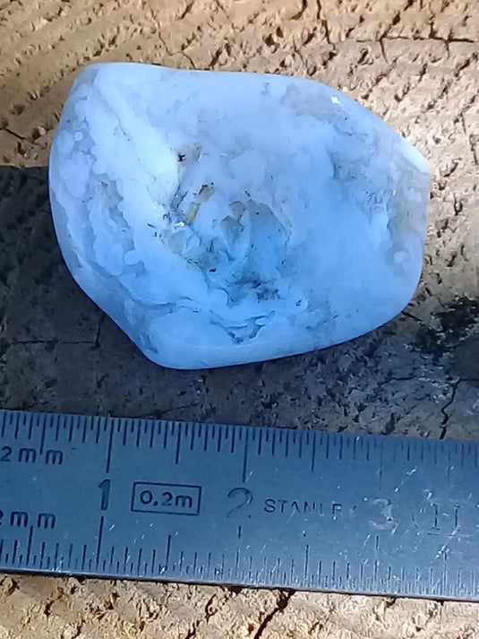 Calcédoine bleue pierre roulée Grade A +++ Calcédoine bleue pierre roulée