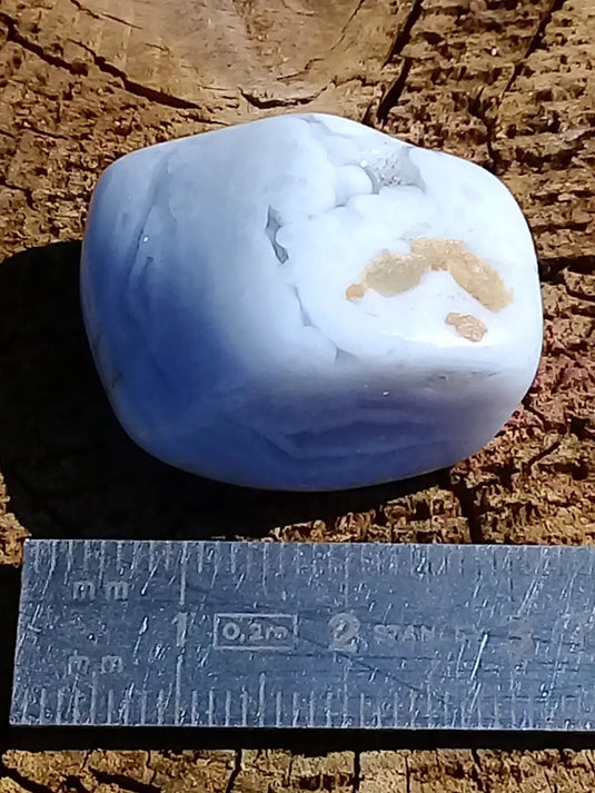 Calcédoine bleue pierre roulée Grade A +++ Calcédoine bleue pierre roulée