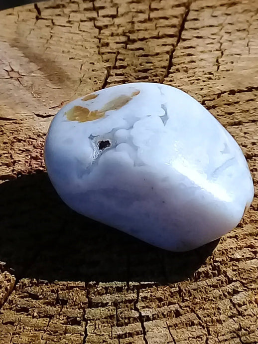 Calcédoine bleue pierre roulée Grade A +++ Calcédoine bleue pierre roulée