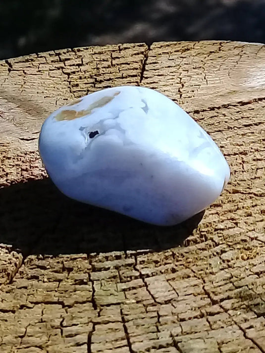 Calcédoine bleue pierre roulée Grade A +++ Calcédoine bleue pierre roulée