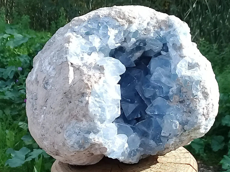 Load image into Gallery viewer, Célestine du Madagascar en Géode Grade A ++++ Célestine de Madagascar géode
