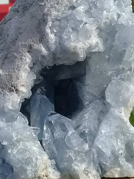 Célestine du Mexique en Géode Grade A ++++ Célestine du Mexique géode