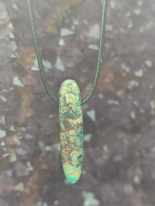 Chrysocolle-Malachite Authentique de RDC - Pendentif - Grade Prémium Chrysocolle-Malachite pendentif
