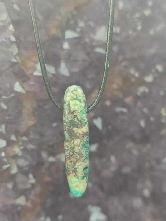 Chrysocolle-Malachite Authentique de RDC - Pendentif - Grade Prémium Chrysocolle-Malachite pendentif