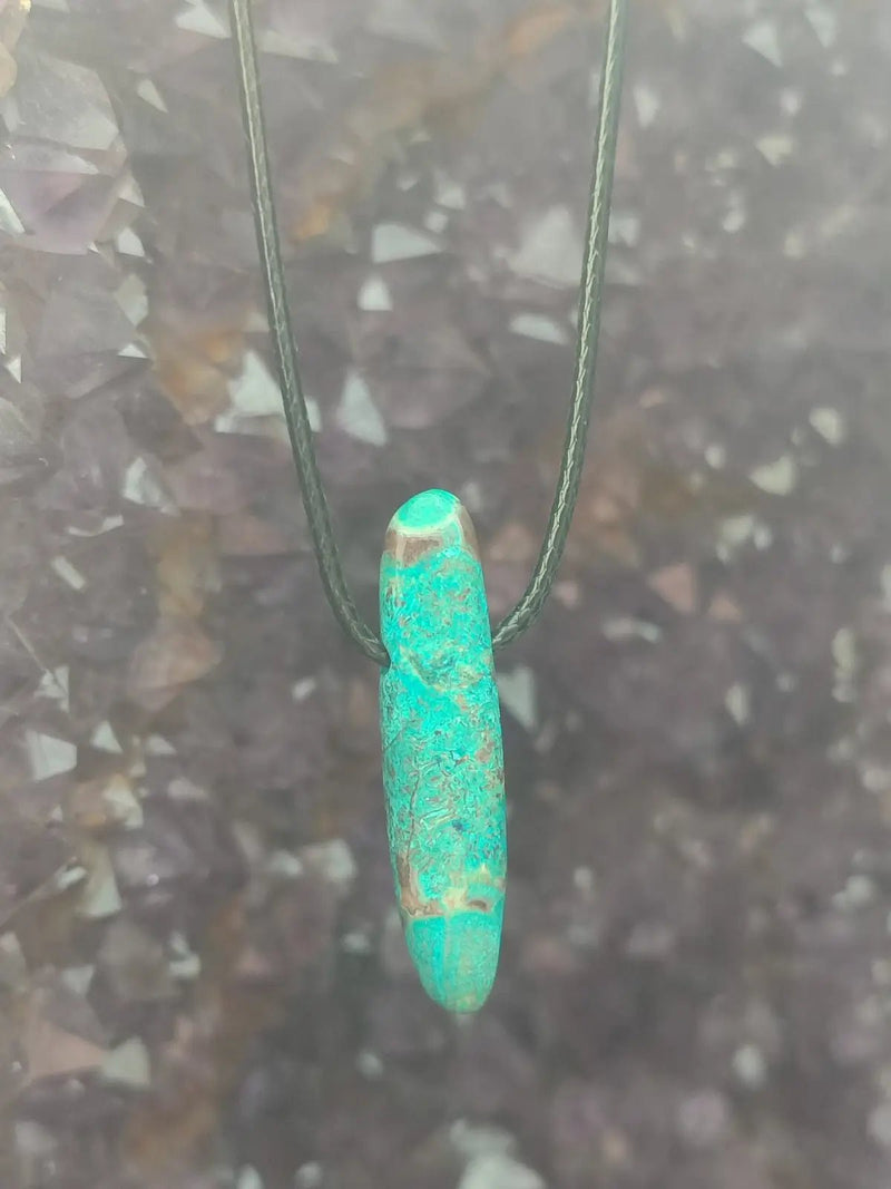 Load image into Gallery viewer, Chrysocolle-Malachite Authentique de RDC - Pendentif - Grade Prémium Chrysocolle-Malachite pendentif
