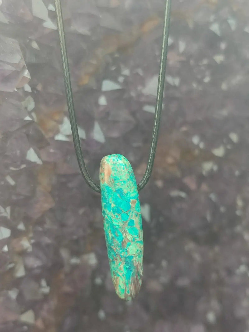 Load image into Gallery viewer, Chrysocolle-Malachite Authentique de RDC - Pendentif - Grade Prémium Chrysocolle-Malachite pendentif
